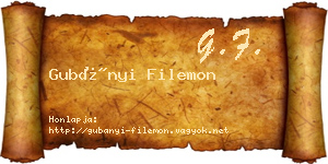 Gubányi Filemon névjegykártya